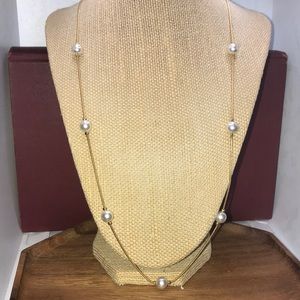 Vintage Napier Gold plated faux pearl necklace